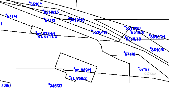 Parcela st. 571/18 v KÚ Kralovice u Rakovníka, Katastrální mapa