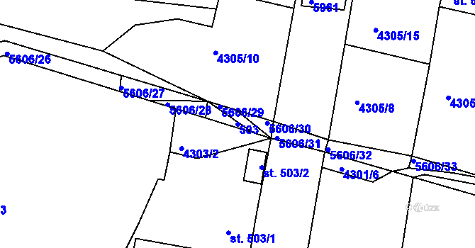 Parcela st. 503 v KÚ Kralovice u Rakovníka, Katastrální mapa
