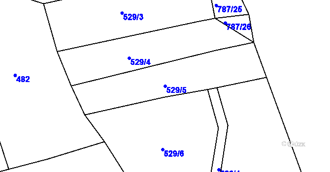 Parcela st. 529/5 v KÚ Kralovice u Rakovníka, Katastrální mapa