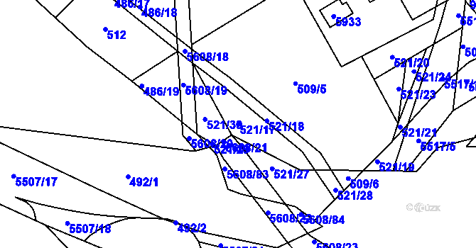 Parcela st. 521/17 v KÚ Kralovice u Rakovníka, Katastrální mapa