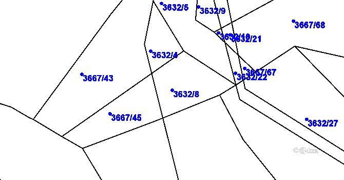 Parcela st. 3632/8 v KÚ Kralovice u Rakovníka, Katastrální mapa