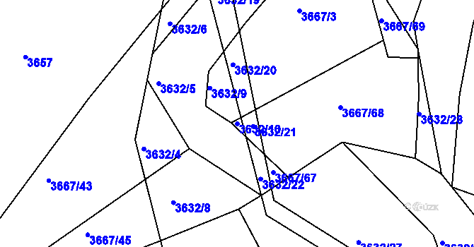 Parcela st. 3632/10 v KÚ Kralovice u Rakovníka, Katastrální mapa