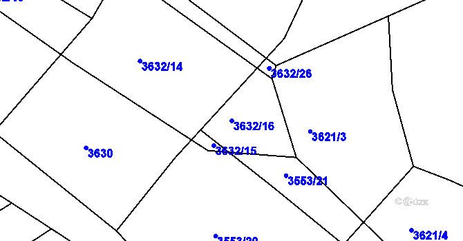 Parcela st. 3632/16 v KÚ Kralovice u Rakovníka, Katastrální mapa