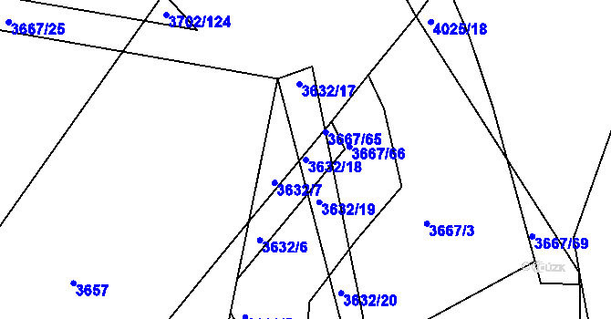 Parcela st. 3632/18 v KÚ Kralovice u Rakovníka, Katastrální mapa