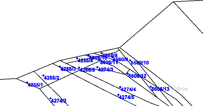 Parcela st. 5560/8 v KÚ Kralovice u Rakovníka, Katastrální mapa