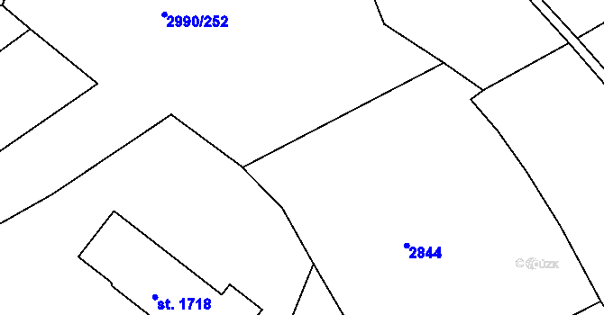 Parcela st. 2843/13 v KÚ Kralovice u Rakovníka, Katastrální mapa