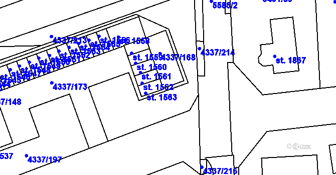 Parcela st. 4337/223 v KÚ Kralovice u Rakovníka, Katastrální mapa