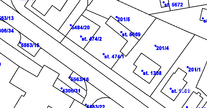 Parcela st. 474/1 v KÚ Kralovice u Rakovníka, Katastrální mapa