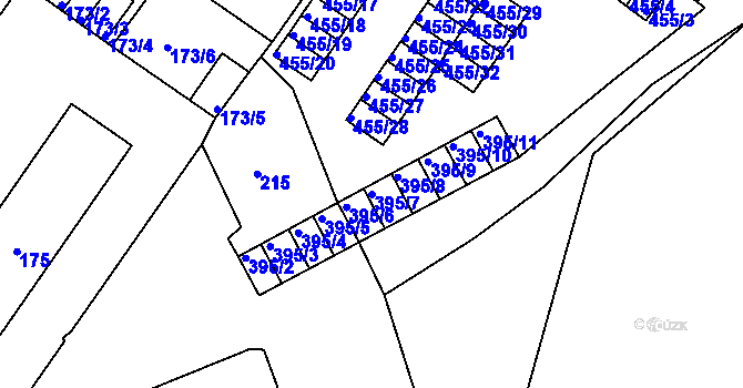 Parcela st. 395/7 v KÚ Královské Poříčí, Katastrální mapa