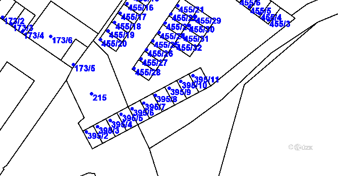Parcela st. 395/9 v KÚ Královské Poříčí, Katastrální mapa