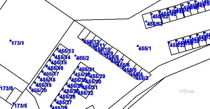 Parcela st. 455/8 v KÚ Královské Poříčí, Katastrální mapa