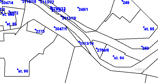 Parcela st. 3113/14 v KÚ Království, Katastrální mapa