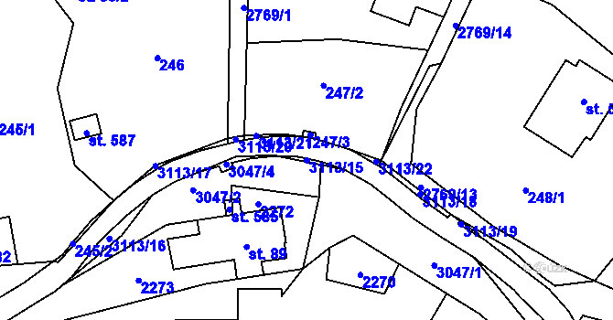 Parcela st. 3113/15 v KÚ Království, Katastrální mapa