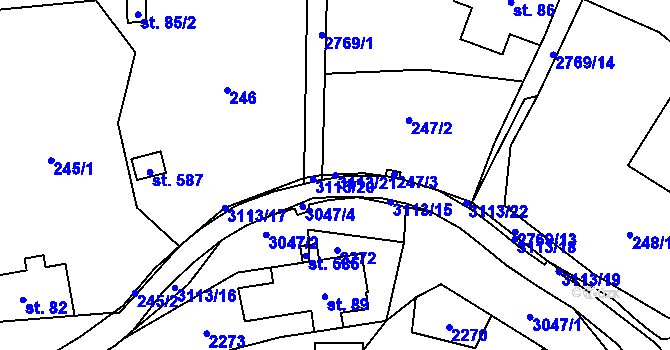 Parcela st. 3113/21 v KÚ Království, Katastrální mapa