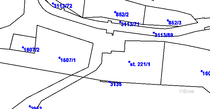 Parcela st. 221/2 v KÚ Království, Katastrální mapa