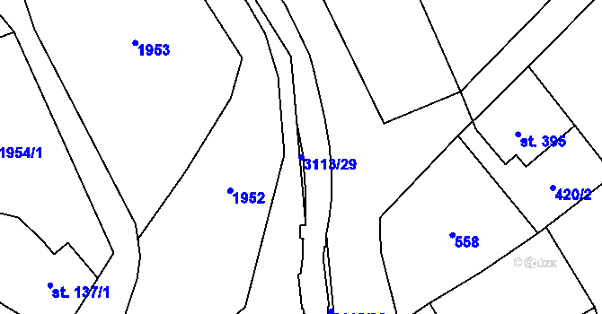 Parcela st. 3113/29 v KÚ Království, Katastrální mapa