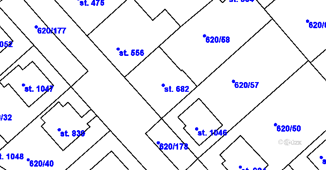 Parcela st. 682 v KÚ Kralupy nad Vltavou, Katastrální mapa