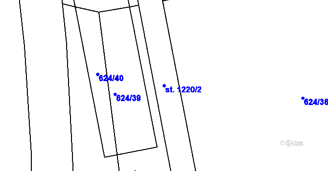 Parcela st. 1220/2 v KÚ Kralupy nad Vltavou, Katastrální mapa