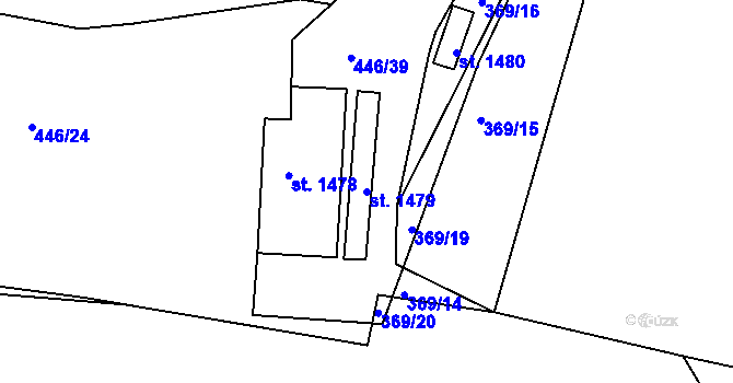 Parcela st. 1479 v KÚ Kralupy nad Vltavou, Katastrální mapa