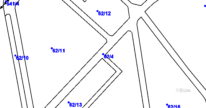 Parcela st. 62/4 v KÚ Kralupy nad Vltavou, Katastrální mapa