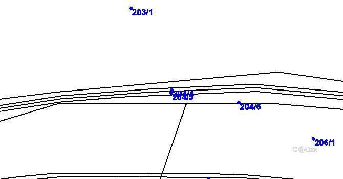 Parcela st. 204/4 v KÚ Kralupy nad Vltavou, Katastrální mapa