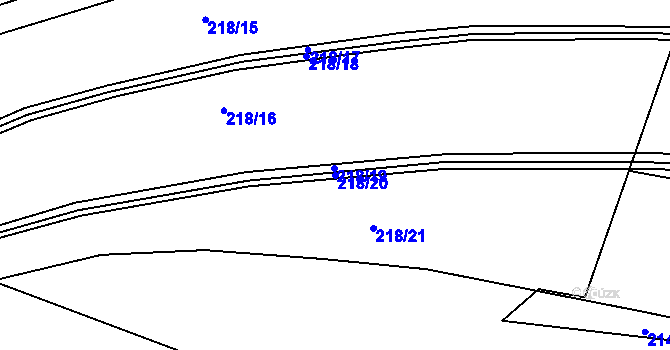Parcela st. 218/20 v KÚ Kralupy nad Vltavou, Katastrální mapa