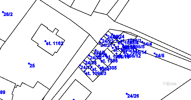 Parcela st. 24/6 v KÚ Mikovice u Kralup nad Vltavou, Katastrální mapa