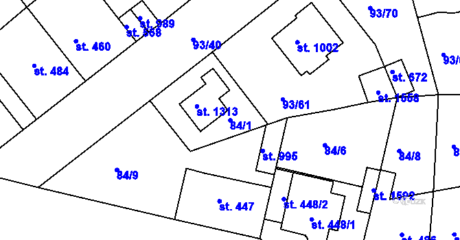 Parcela st. 84/1 v KÚ Mikovice u Kralup nad Vltavou, Katastrální mapa
