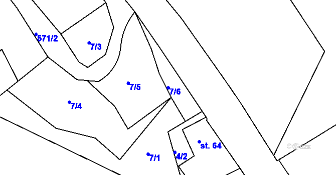 Parcela st. 7/6 v KÚ Mikovice u Kralup nad Vltavou, Katastrální mapa