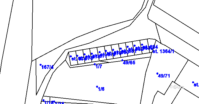 Parcela st. 878 v KÚ Lobeček, Katastrální mapa