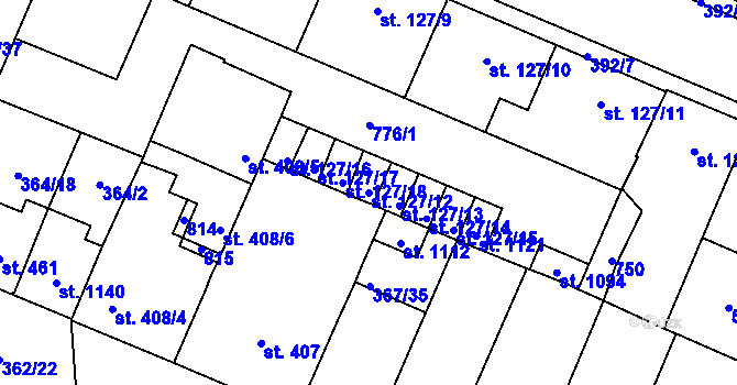 Parcela st. 127/12 v KÚ Lobeč, Katastrální mapa