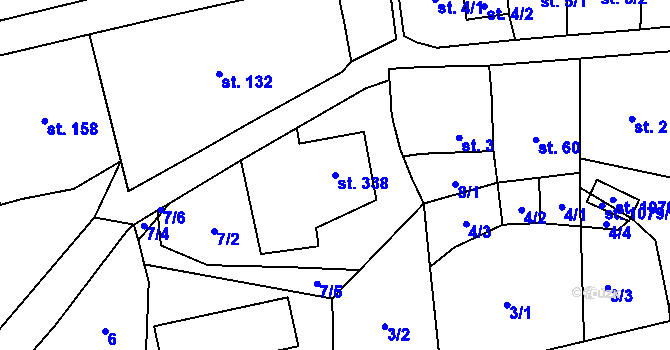 Parcela st. 338 v KÚ Lobeč, Katastrální mapa