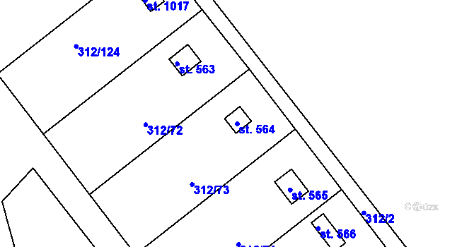 Parcela st. 564 v KÚ Lobeč, Katastrální mapa