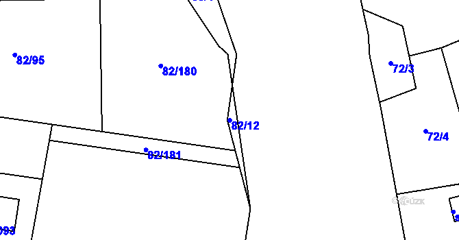 Parcela st. 82/12 v KÚ Lobeč, Katastrální mapa