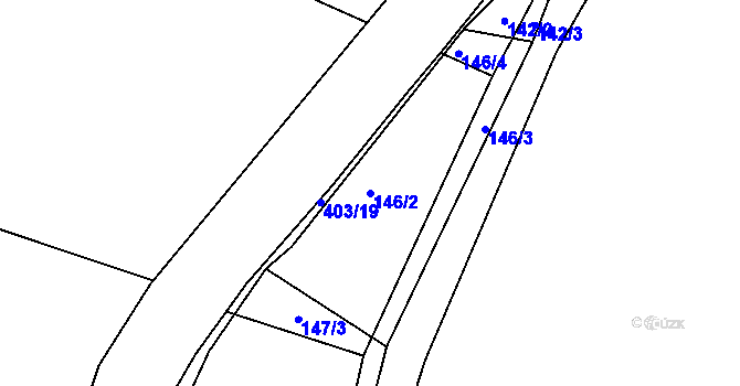 Parcela st. 146/2 v KÚ Lobeč, Katastrální mapa