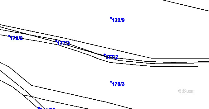 Parcela st. 177/2 v KÚ Lobeč, Katastrální mapa