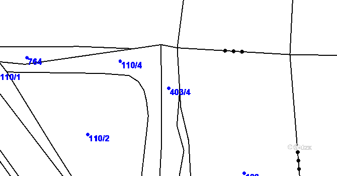 Parcela st. 403/4 v KÚ Lobeč, Katastrální mapa