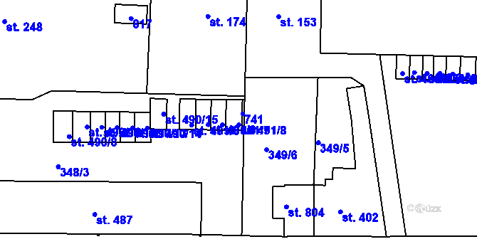 Parcela st. 491/8 v KÚ Lobeč, Katastrální mapa