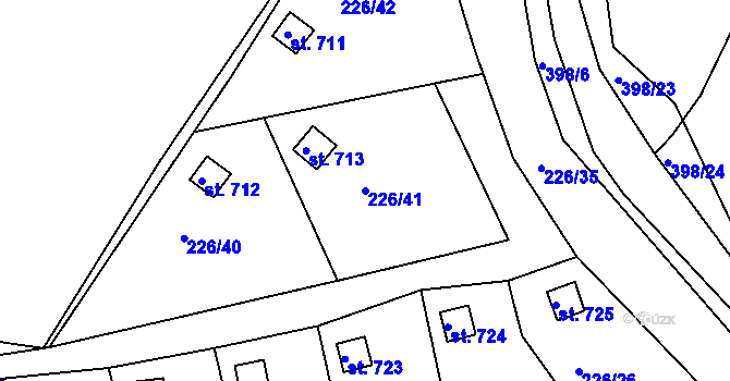 Parcela st. 226/41 v KÚ Lobeč, Katastrální mapa