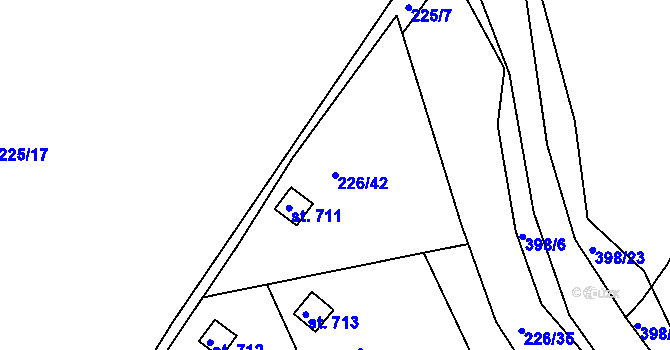 Parcela st. 226/42 v KÚ Lobeč, Katastrální mapa
