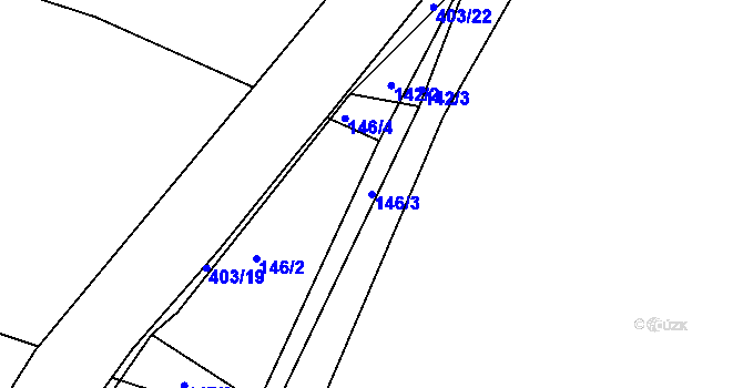 Parcela st. 146/3 v KÚ Lobeč, Katastrální mapa