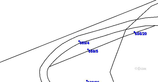 Parcela st. 669/4 v KÚ Kralupy u Chomutova, Katastrální mapa