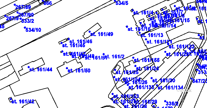Parcela st. 161/2 v KÚ Králův Dvůr, Katastrální mapa