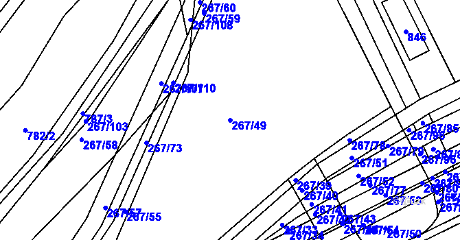 Parcela st. 267/49 v KÚ Králův Dvůr, Katastrální mapa