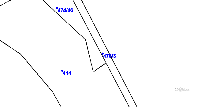 Parcela st. 476/3 v KÚ Králův Dvůr, Katastrální mapa