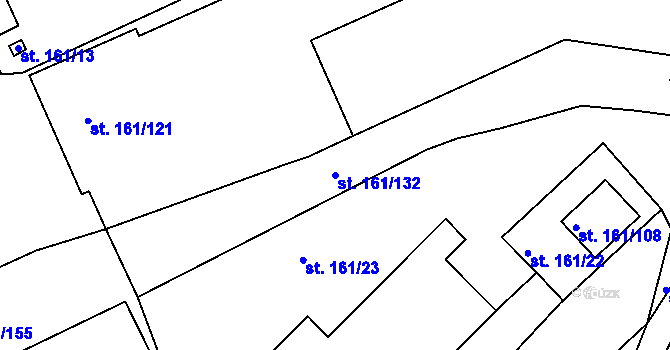 Parcela st. 161/132 v KÚ Králův Dvůr, Katastrální mapa