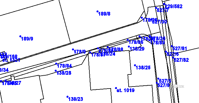 Parcela st. 138/24 v KÚ Králův Dvůr, Katastrální mapa