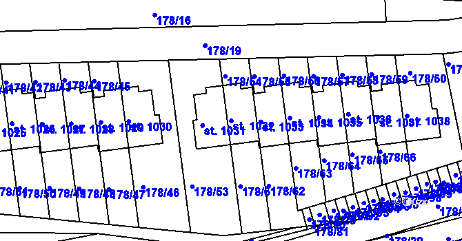 Parcela st. 1032 v KÚ Králův Dvůr, Katastrální mapa