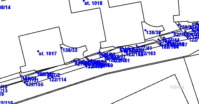 Parcela st. 138/36 v KÚ Králův Dvůr, Katastrální mapa