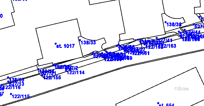 Parcela st. 527/34 v KÚ Králův Dvůr, Katastrální mapa
